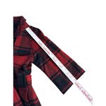 Gap Buffalo Plaid Waist Tie Wool Blend Mid Length Trench Coat Small Cabincore Red Photo 7