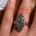 Peridot Color Swarovski Crystal Stainless Steel Celestial Fern Ring (Size 7) Photo 9