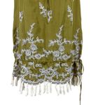 David Meister Chartreuse Embroidered Tunic Top Silk Shift Mini Dress Photo 2