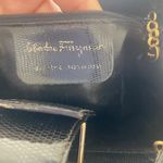 Salvatore Ferragamo  Black Reptile Lizard Skin Triangle Crossbody Purse Vintage Photo 7