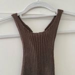 Free People  Intimately Brown Taupe Knit Razorback Tank Size Small NWOT Photo 2