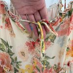 ZARA  Tiered Flowy Boho Peach Orange Floral Midi Dress Spaghetti Strap xs-small Photo 6