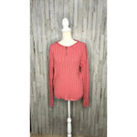 Liz Claiborne  Women's Size Large Pink 1/4 Zip Ribbed‎ Pullover Sweater Photo 1