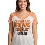 NFL Cleveland Browns XL V-Neck Tee -  Football White/Orange Photo 1