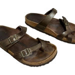 Birkenstock  Mayari Birko-Flor Loop Toe Adjustable Strap Slides Sandals Size 7‎ Photo 0
