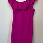 Trina Turk  magenta pink ruffle tube top off shoulder dress size 6 Photo 3