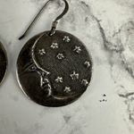 Vintage Sterling Silver Dangle Earrings Man In The Moon Moonface Stars Crescent Photo 3