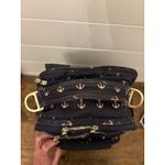 JuJuBe Navy Anchor Print Backpack Diaper Bag Gold Hardware Blue Photo 7