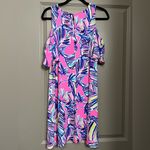 Lilly Pulitzer Somerset Open Shoulder Tiki Pink Cabana Dress Photo 4