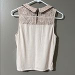 Vera Wang Princess  Cream Lace Sleeveless Blouse with Peter Pan Collar Photo 1