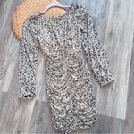 Skylar + Madison  ruched black floral long sleeve‎ dress Photo 5