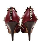 Valentino Garavani NEW Rockstud Leather Pumps Red Pointed Toe Size IT37/US7 Photo 4