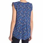 Anthropologie Pleione Bailey Double Pleat Blouse Cornflower Blue Ditsy Floral - XS EUC Photo 3