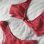 Red Checkered Bikini Set Photo 0