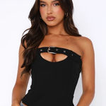 White Fox Boutique  Belt Buckle Strapless Top Photo 0