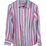 J.Crew Vintage Y2k Slim Fit Shirt Womens M Multi Striped Long Sleeve Button Up Photo 0