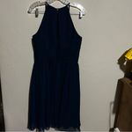 Azazie Siobhan Navy Blue Chiffon Occasion Dress Photo 5