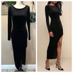 Dreaming About You Black Velvet Long Sleeve Maxi Dress Size M Photo 2
