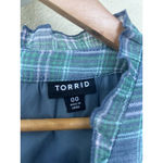 Torrid  Maxi Dress 00 M Lindsay Hi-Low Tiered Plaid Cottage Boho Fields Lagenlook Photo 6