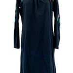 Johnny Was JWLA Black Dress Off Shoulder Long Sleeve Floral Embroidered Size S Photo 0