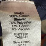 J.Crew  Printed Navy Blue Dress Gingham Ruffle Bell Sleeve Cotton Career M Photo 4