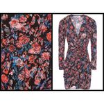 IRO ππ Floral Fling Sheath Dress ~ 100% Silk Print 38 Ruched Draped Long Sleeve Photo 9
