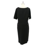 Lafayette 148 New York Black Stretch Sheath Tab Waist Dress Short Sleeve Midi 14 Photo 5