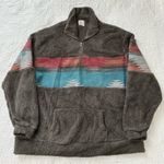 Boutique Grace & Emma Grey Sherpa Aztec 1/4 Zip Sweatshirt Photo 0