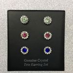 Boutique Genuine Crystal Trio Earring Set Photo 1