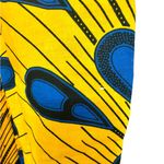 Vibrant African Print Yellow and Blue Long Sleeve Dress with Collared Beading Size M Photo 7