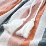 NEW Southwestern Jewel Tone Striped Sleeveless Top Split V Neck with Tassels Size L Photo 7