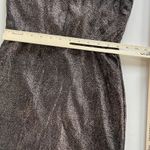 SIGNATURE8 Dress Womens Small Bronze Metallic V Neck Sleeveless Sheath Sparkle Silver Photo 7