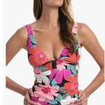 La Blanca  Over the Shoulder Front Knot Tankini Swimsuit Top, Size 10 NWT Photo 4