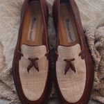 Etienne Aigner Vintage 1970 Burgundy Leather And Cream Loafers Photo 0