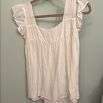 Pleione  White Ruffled Cap Sleeve Blouse Photo 2