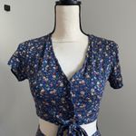 American Eagle  Floral 2 Piece Matching Set Crop Top Shorts‎ sz XS Bloomcore Boho Photo 2