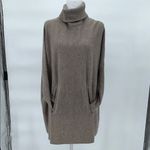 Garnet Hill Wool Cashmere Turtleneck Sweater Dress Taupe Size 8 Photo 2