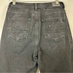American Eagle  Women’s Distressed Straight Leg Mom Jean Black Size 4 EUC Photo 7