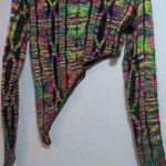 Lilly's Kloset Colorful Knitted Sweater Set Long Sleeve Asymmetrical Size Small Green Photo 7