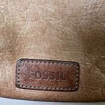 Fossil VTG  Genuine Leather Brown Crossbody Bag Tan Satchel Zip-Top Key Charm Y2K Photo 13
