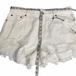 ZARA NEW White Distressed Womens High Rise Shorts Size 16 Photo 0