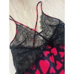 Victoria's Secret Victoria’s Secret Chemise Black Lace Trim Pink Hearts Babydoll Xs Valentines Day Photo 6