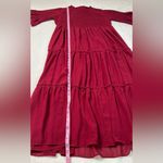 JessaKae Red Ruffled Midi Dress with Flutter Sleeves 100% Polyester Size undefined Photo 6