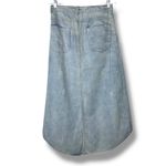 LIT2 Y2K Light Wash Distressed High Slit Midi Festival Coachella Denim Skirt Blue Photo 3