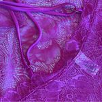 Victoria's Secret VICTORIA’S SECRET Hot Pink Magenta Lace Slip Nighty Dress‎ Negligee Medium NWOT Photo 4