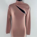 ZARA Long Sleeve Dusty Pink Cut-Out in Front/Back Long Sleeve Dress-Size L Photo 2