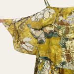 Hemant and Nandita  Yellow Silk Metallic One Shoulder Mini Dress Size M Photo 3