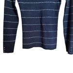 White House | Black Market  Sweater Medium Gold Lurex Stripe Turtleneck Pullover Photo 3