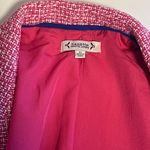 Nanette Lepore NANETTE Tweed Open Front Blazer In ROSE TROPICA / WHITE Photo 9