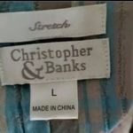 Christopher & Banks  Stretch Multicolor Wrinkle Jacket Blazer Size L 3/4-Sleeve Photo 9